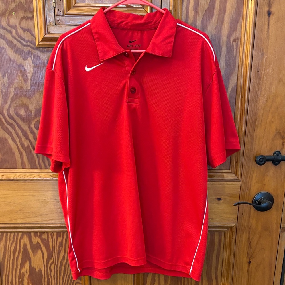 Men’s large Dri-Fit Nike Red Polo golf Shirt